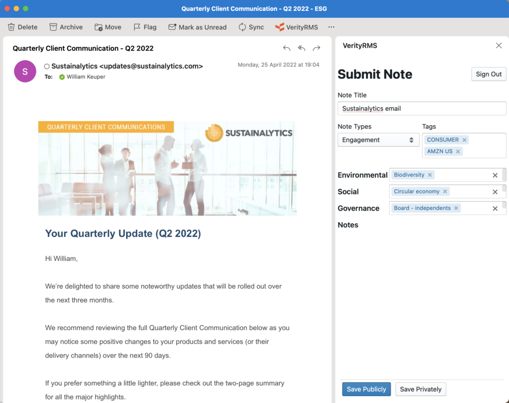 VerityRMS integration with Microsoft Outlook